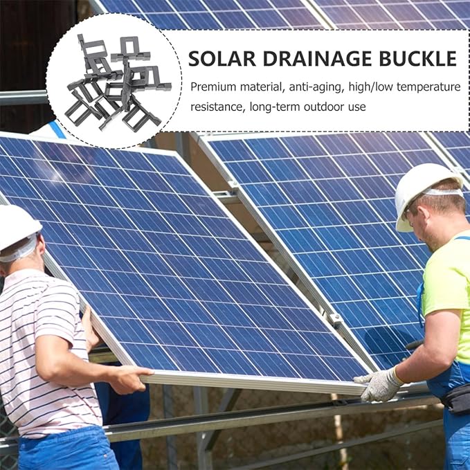 Ciieeo 20pcs 35mm Solar Panel Water Clip Photovoltaic Panel Drainage Buckle Water Drain Clamp for Outdoor Solar Module Mud Removal