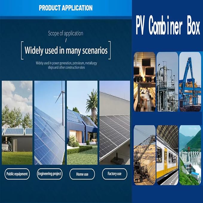 Combiner Box for Solar Panels Pv Combiner Box Solar Combiner Box with 6 String 15A Rated Current Fuse Surge Protective Device and 63A Air Circuit Breaker for On/Off Grid Solar Panel System