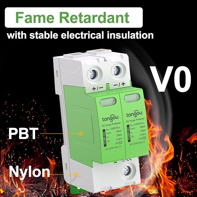2P 40KA DC1000V Surge Arrestor, Protective Device Din-Rail Mount PV Solar System, DC Photovoltaic Lightning Protector Voltage Arrester4.0KV