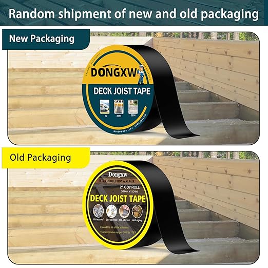 4 Packs Deck Joist Tape, 2" x 50' Waterproof Butyl Joist Tape for Decking 2inch, Flashing Tape Self-Adhesive Joist Tapes for Decks Beams Extend Wood Deck Life