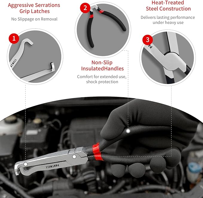 Electrical Disconnect Pliers Set – 4PC Electrical Connector Pliers for Cars, Fuel Line Disconnect Tool, and 8PCS Terminal Removal Tools – Automotive Electrical Tool Kit