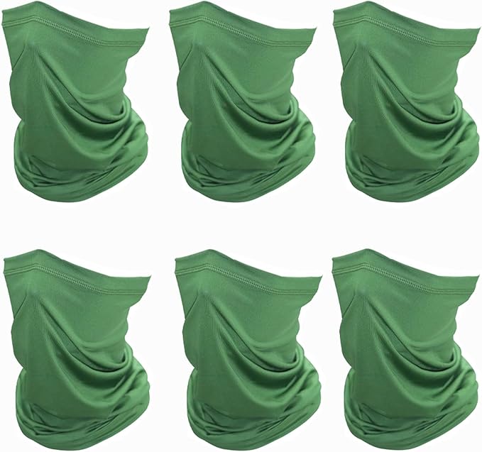 SHEVERCH 6 Pack Neck Gaiter Face Mask Sun Protection Cooling Bandana Face Cover Windproof Dustproof Neck Scarf