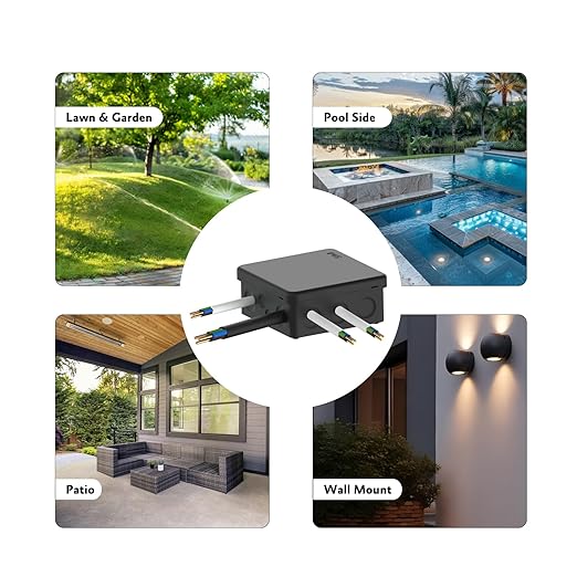 IP65 Waterproof Project Box with Screwless Cover, Outdoor Plastic Junction Box, Project Case for Garden Patio, Pack of 2, Black 3.5×3.5