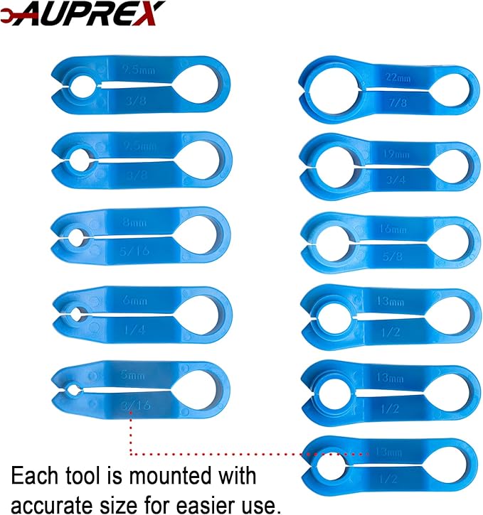 11 PCS AC/Fuel Line Disconnect Removal Tool Set for Ford and Others, Transmission Oil Cooler Line Quick Disconnect Kit from 3/16 to 7/8 Inch