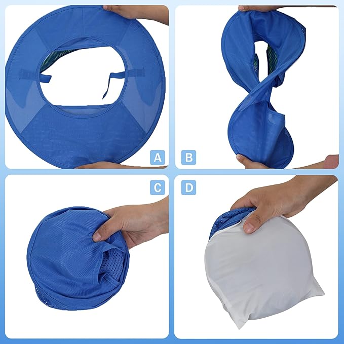 Hard Hat Sun Shade, High Visibility Sun Visor Neck Shade with Reflective Strip, Full Brim, Man & Woman (Hard Hat Not Included), Blue, 3 Pack