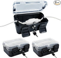 Small Outdoor Electrical Box (Inner 6.7x4x2.5),IP54 Waterproof Extension Cord Cover w/2 Cable Entry Ports,Weatherproof Connection Box for Power Strip,Timer,Plug, Holiday Lights, Black(2pack)