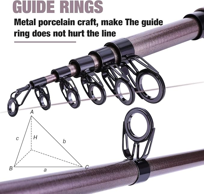 Sougayilang Fishing Rod Reel Combinations, 24 Ton Carbon Fiber, Portable Telescopic Fishing Rod Spinning Reels for Travel Saltwater Freshwater Fishing Gifts for People