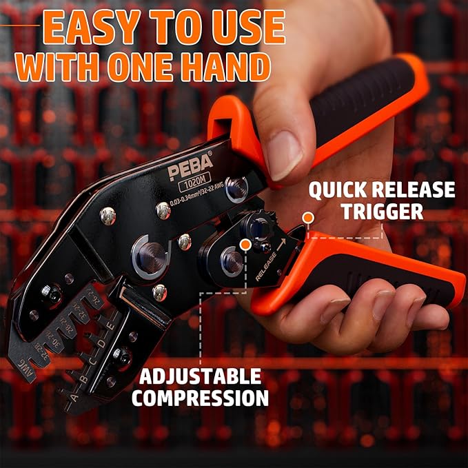 PEBA Crimping Tool and JST Connector Kit, 22 Types of 1.0mm JST-SH, 1.25mm JST-GH, 1.5mm JST-ZH Connectors & Contacts, Crimp Pliers AWG 32-22 for 1.0mm - 2.0mm Pitch Pin Terminal, for DIY Electronics