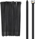 12-Inch Heavy Duty Black Cable Ties 100-Pack, 80 lb Tensile Strength and 0.3-Inch Width, UV Resistant Self-Locking Nylon for Indoor & Outdoor Use