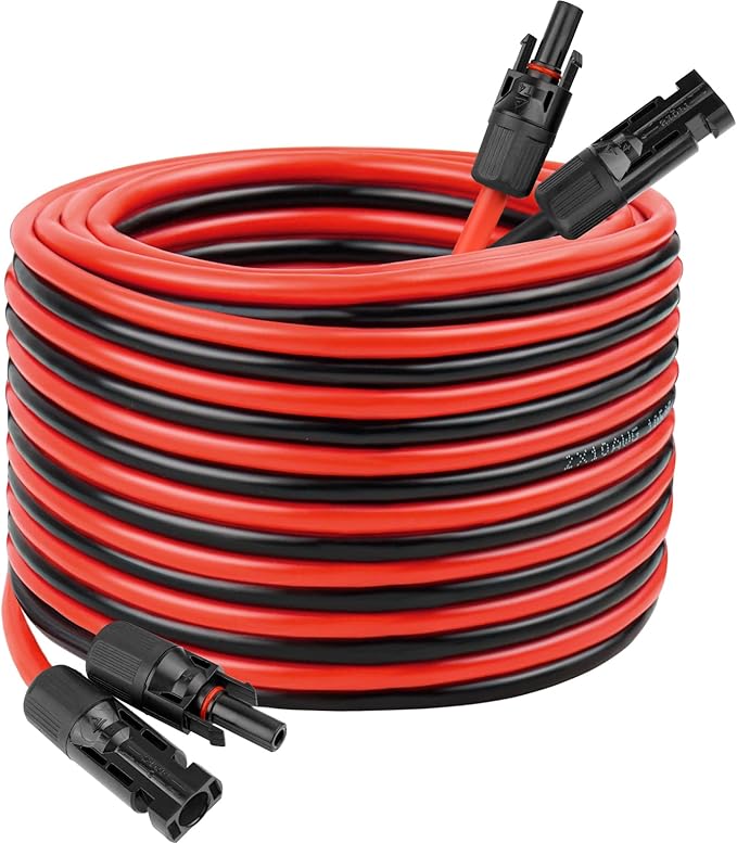 10 AWG Solar Extension Cable 200FT, Flexible Solar Panel Wire with Male to Female Connector Parallel Tinned Copper Wire for Solar Panel, Automotive, RV, Boat, Outdoors