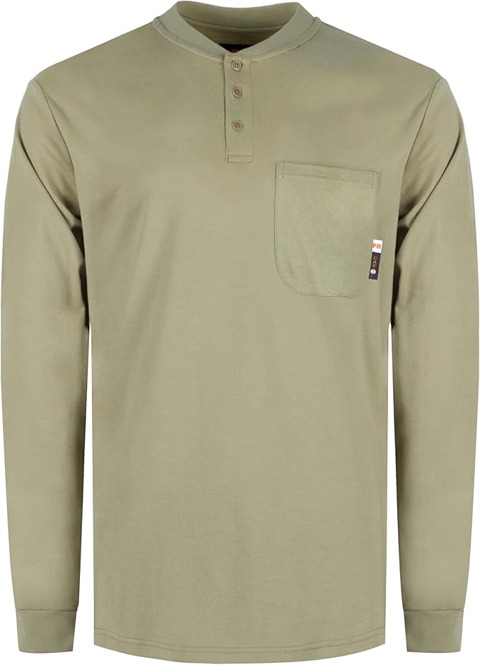 KONRECO FR Shirts for Summer Flame Resistant Shirt 5.5oz Light Weight CAT2 Henley Shirts