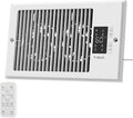 Register Booster Fan 6" x 10" with Negative Ion, Manual Airflow Direction Control, Quiet 10-Speed Heating Cooling AC Vent Fan with Remote & Thermostat Control for Wall Floor, White