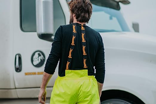 Pioneer Hi Vis Ripstop Waterproof Bib Pants/Overalls for Men - Reflective Safety Work Rain Pants - High Visibility Yellow