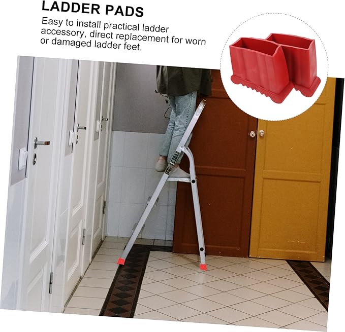 Veemoon 2pcs Nonslip Ladder Foot Rubber Pads Durable Ladder Feet Mat for Enhanced Stability and Floor Protection