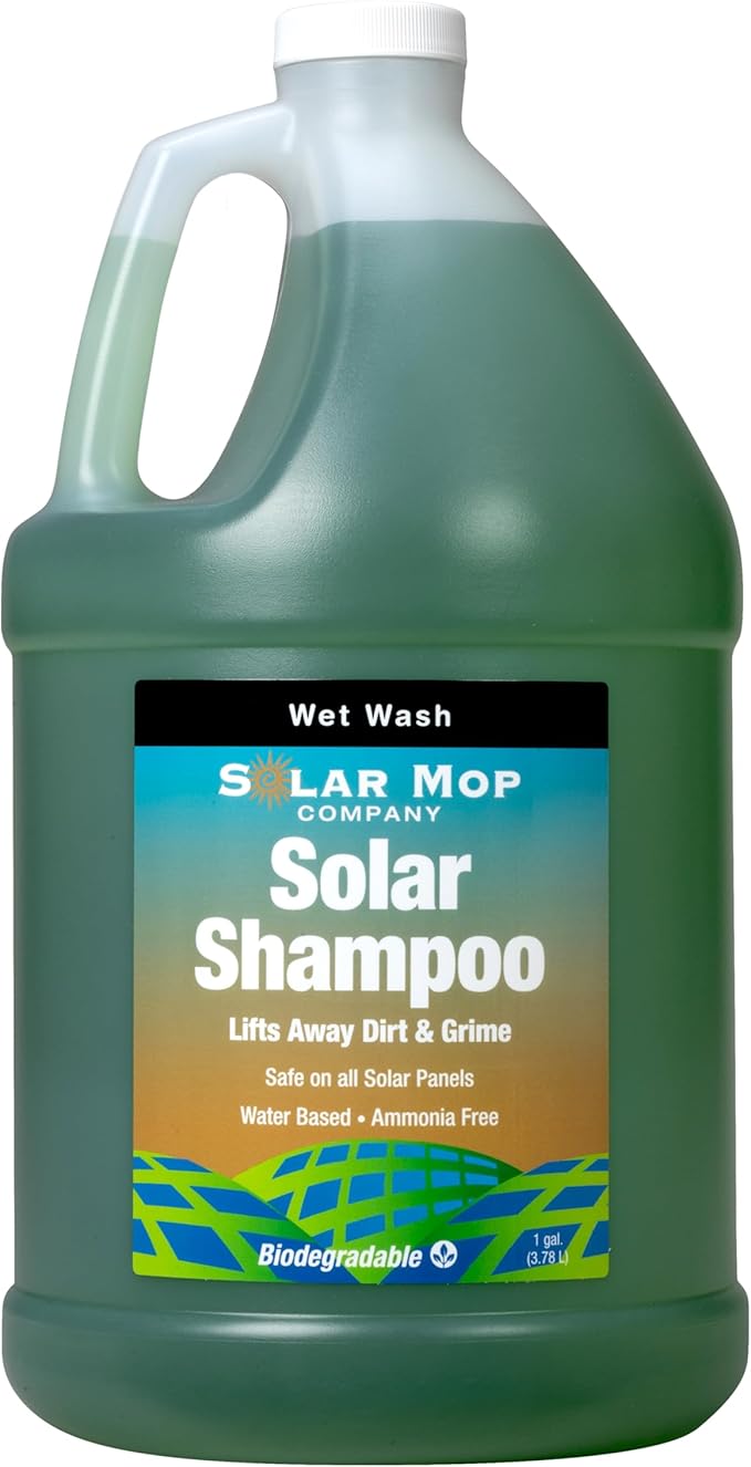 Solar Shampoo 1 Gallon / 3.79L - Professional-Grade Cleaner for Solar Panels - Lifts Away Dirt & Grime - Water Based & Ammonia Free