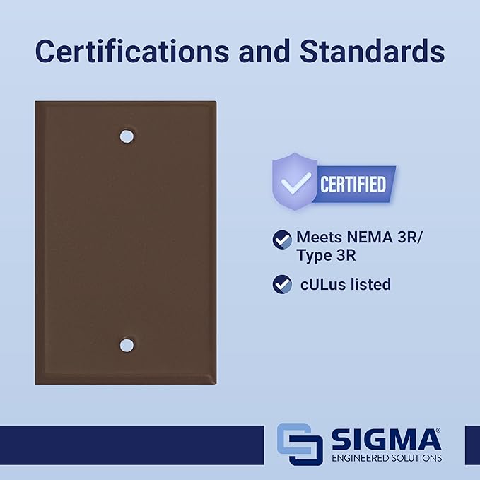 Sigma Engineered Solutions 14240BR 1-Gang Rectangular Stamped Weatherproof Cover, Bronze