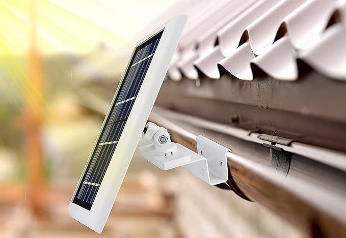 Wasserstein Gutter Mount for Solar Panel Compatible with Ring, Arlo, Blink, Reolink Cams (1 Pack, White) (Not Compatible with Ring Super Solar Panel)