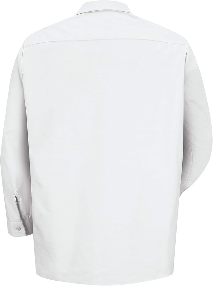 Red Kap Men's Long Sleeve Industrial Work Shirt | Moisture Wicking Button Up, Wrinkle Resistance Fights Fading & Stains