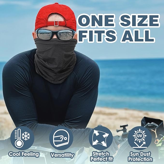 Achiou Neck Gaiter Face Cover Scarf, UV Protection Mask for Men and Women,Soft Windproof, Hiking Cycling Running