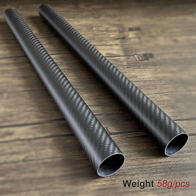 2pcs Carbon Fiber Tube 30mmx28mmx420mm 3K roll Wrapped Twill Matte Finish