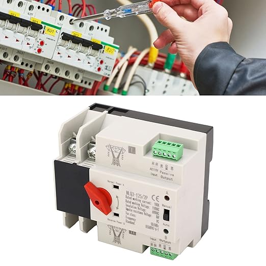 2P ATS Automatic Transfer Switch Din Rail Mounted Power Generator Changeover Switch Electrical Selector Switches AC110V 100A