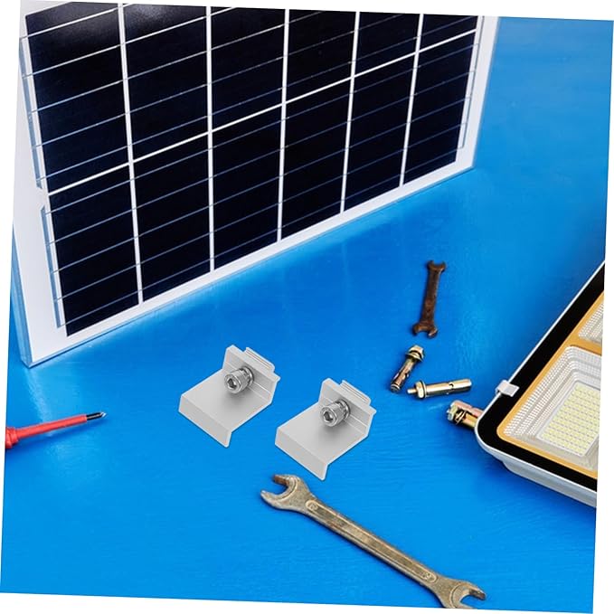 12pcs Solar Panel Rack Clips Mid End Clamps for Household Solar Panel Installation Easy to Use for Outdoor Use