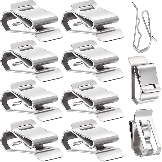 50 Pcs Stainless Steel Cable Clips S Clip Metal Trailer Wire Clips Electrical Cord Management Solar Panel for PV Wiring Boat Cable Boat Trailer, 0.2 Inch to 0.3 Inch in Rope Capacity Silver