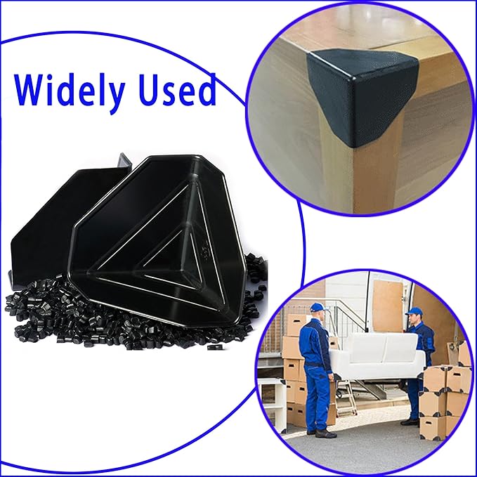 80 Pack Shipping Box Corner Protectors Plastic Packaging Edge Protectors,Plastic Heavy Duty Shipping Box Corner Protectors Corner Guards for Boxes, Cartons, Panel Packaging, Black (2.4 x 2.4 x 2.4）in