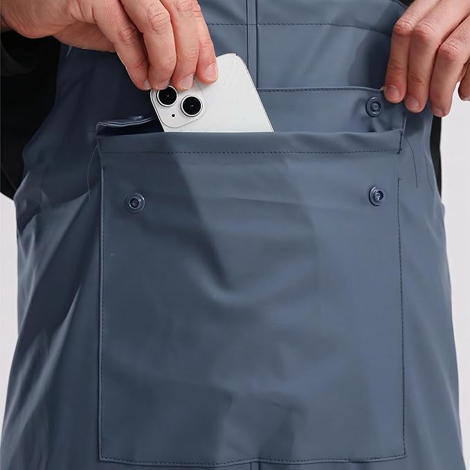 Men's Waterproof Workwear Bib Overalls - Heavy Duty Stretchable Rain Bibs for Fishing & Outdoor Work