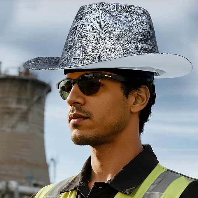 Cowboy Style Hard Hat Class C Safety Helmet Vented Full Brim Hard Hats Work Safety Helmet for Men and Women Outdoor,Industrial,Construction Head Protection- ANSI Approved