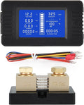 DC Multifunction Battery Monitor Meter with Shunt,0-200V,0-500A, LCD Display Digital Current Multimeter Voltmeter Ammeter for Cars RV Solar,Widely Applied to 12V/24V/48V RV/Car Battery…
