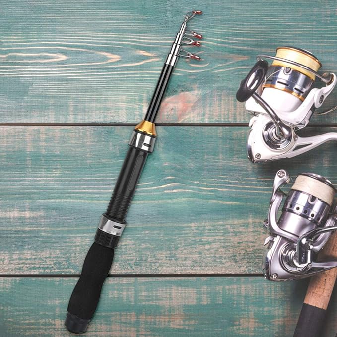 Fishing Rod, Universal Mini Small Sea Pole Portable Short Pole Ice Fishing Rod Mini Pocket Sea Fishing Tools for Ice Fly Fishing Sea Saltwater Kit Gift for Festivals