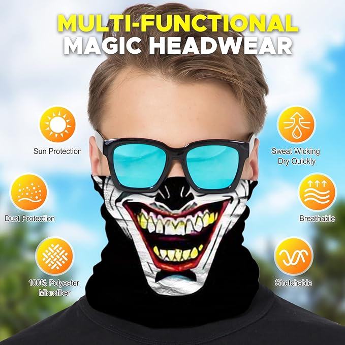 JOEYOUNG Headwear, Bandana, Neck Gaiter Head Wrap Headband Balaclava Magic Scarf