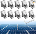 Anbte Solar Panel Mounting Brackets 30-50mm Adjustable, 10pcs Aluminum Solar Panel End Clamp Include 10*Screw M8 and 1*Wrench, Solar Mount Kit for Metal Roof, Tin Roof, Flat Roof, Sheet Roof, Silver