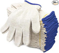 Evridwear Cotton Polyester String Knit Shell Safety Protection Work Gloves for Painter Mechanic Industrial Warehouse Gardening Construction Men & Women 12 Pairs, no Dots, Medium Size