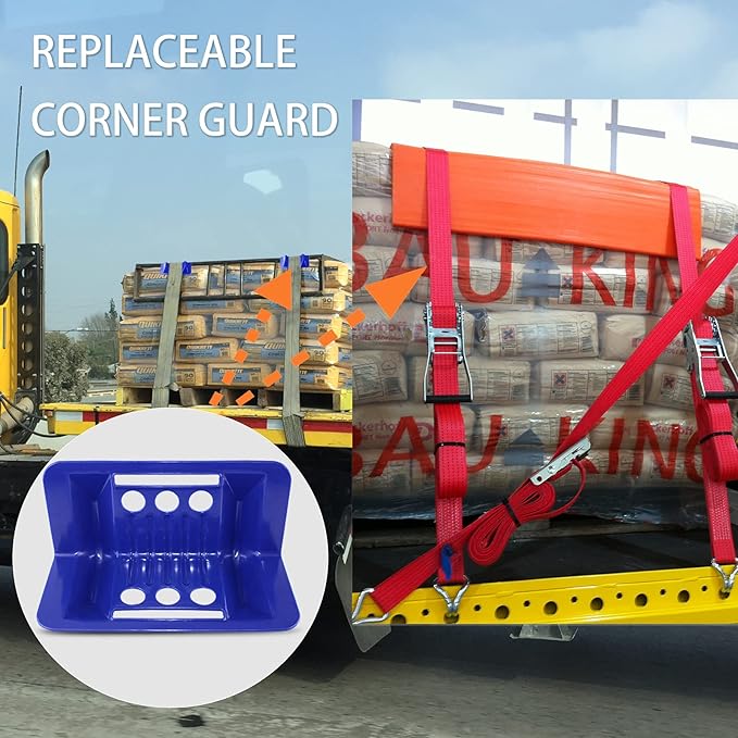 ANLULOAD Edge Protectors Flatbed Corner Tie Down Protectors Protects Cargo Edges from Wear and Tear,10Pcs（9.5＂x 6.2＂x 3.7＂
