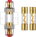 4-8 Gauge AWG Inline 80 Amp Fuse Holder with 80A AGU Fuses for Car Audio Alarm Amplifier Subwoofer in-line Fuse Holders (80Amp)