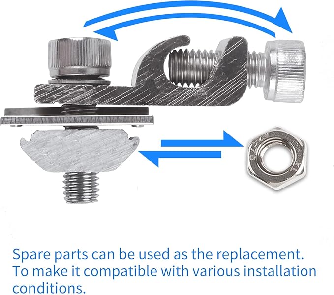 4Sets Solar Panel Photovoltaic Bolt-On Coupling Earthing Ground Lug Cable Clamp Ground Clamp with Lay in Lug for Bare Wire and Pipe