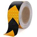 Reflective Tape, 2 Inch x 65 Feet, Yellow Black Outdoor Waterproof High Viscosity Safety Reflective Tape for Trailers, Bikes, Cars