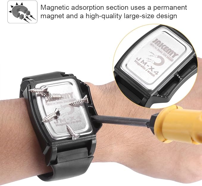 Magnetic Wristband Screws Nails Drill Bits Components Permanent Adsorption Loop for Storing Small Parts