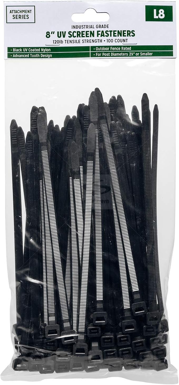 Outdoor UV Zip Tie Fasteners (8in, Black)