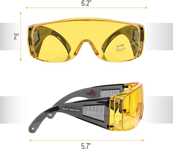 UNCO- Safety Goggles Over Glasses, Protective Goggles, Anti Fog, Work, Safety Glasses Over