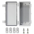 Waterproof Electrical Box, Outdoor IP66 Junction Box with Mounting Plate, ABS Plastic Project Enclosure, Suitable for Solar/Surveillance/Landscaping Projects Gray Cover 7.8"x3.8"x2.9"