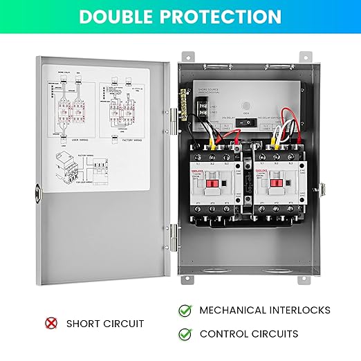 RV Transfer Switch, Briidea Automatic Transfer Switch 50 Amp Applied to RV, Speedboats, 120/240 VAC