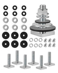 T Slot Bolts for Roof Rack Cross Bars, Platform, Cargo Basket, Stainless Square T Track Bolt Adapter to Secure Bike/Ski/Kayak Rack, Solar Panel, Awning, M8x30mm, 4mm Thickness