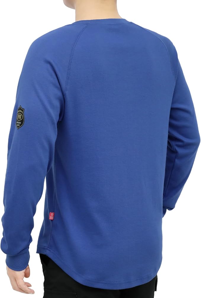 BOCOMAL FR Shirt 7oz Heavyweight Flame Resistant Shirts for Men Fire Retardant Long Sleeve Crew Work Shirts CAT2