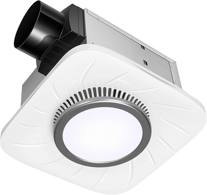 VIVOHOME Bathroom Exhaust Fan with Light, Max 110 CFM 1.0 Sone Shower Ventilation Fan, Super Quite Fan w/ 6000 K 1000LM LED Cool White Light, for 4'' Duct Ceiling Mount