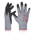 DEX FIT Nitrile Work Gloves FN330, 3D-Comfort Stretchy Fit, Firm Grip, Thin & Lightweight, Touch-Screen Compatible, Durable, Breathable & Cool, Machine Washable; Grey XXL (11) 12 Pairs