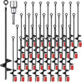 Chumia 12 Pcs 18 Inch Ground Anchor Spiral Blade Heavy Duty Earth Anchors Swing Set Metal Shed Kit for Garden Securing Trees Tents Trampoline Canopies Shelters (Black)