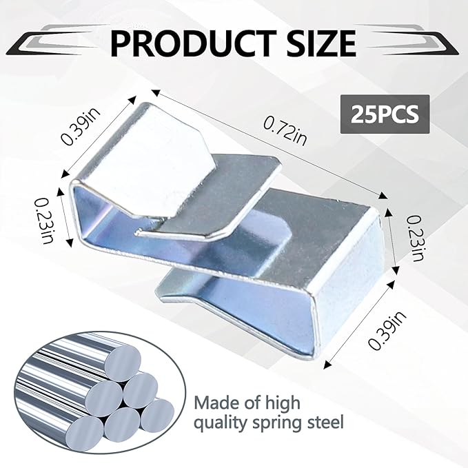 Hovom 25PCS Trailer Frame Wire Clips, Steel Metal Wiring Clip for Trailer Frame, Automotive Wires Management Clamps, Solar Panel Double Wire Clamps for PV Wiring, Boat Cable, Trailers (25 PCS)